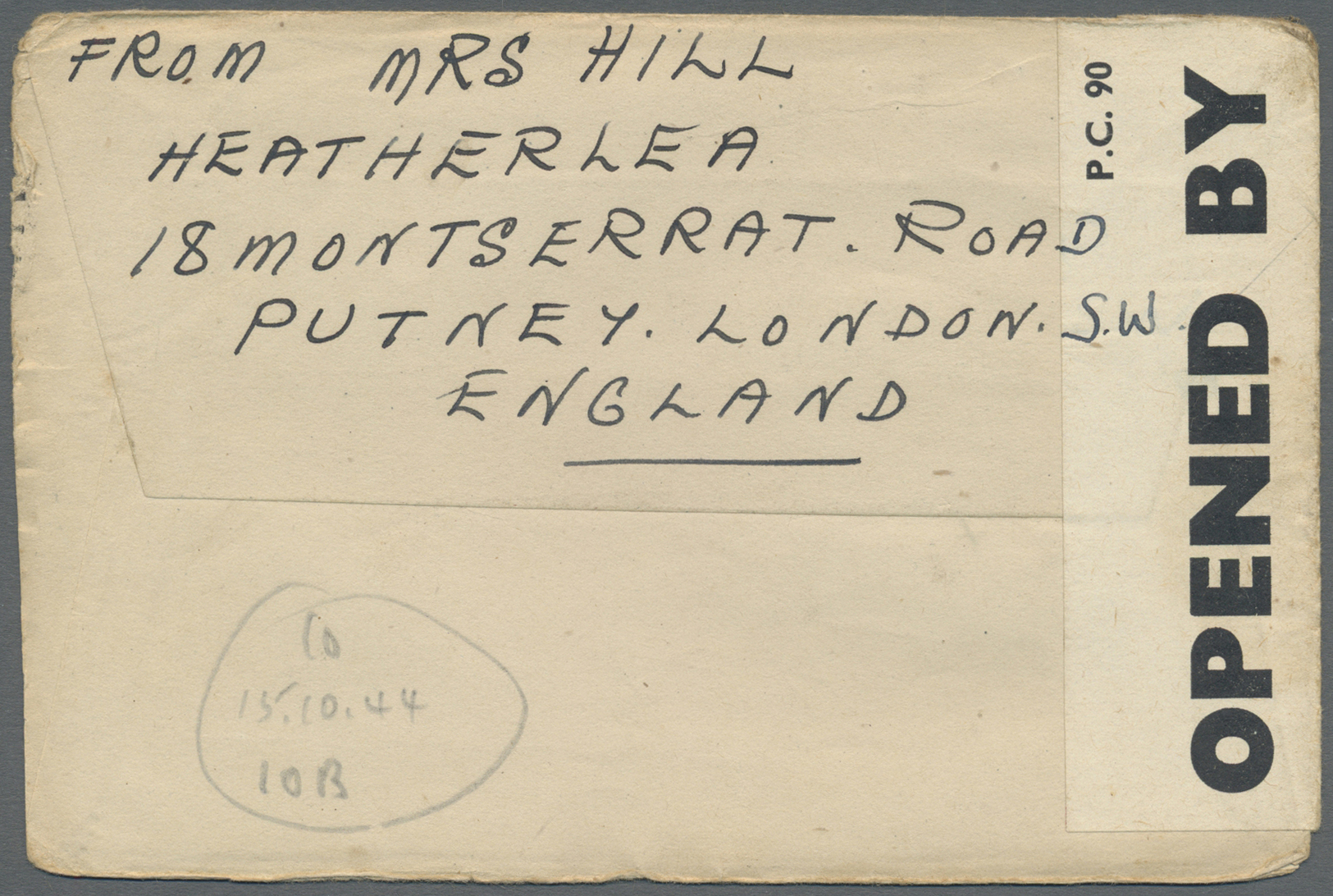 Br Thailand - Besonderheiten: 1944, PRISONER OF WAR MAIL. BURMA THAI RAILWAY. Stampless. Envelope Endorsed 'Prisoner Of - Thailand