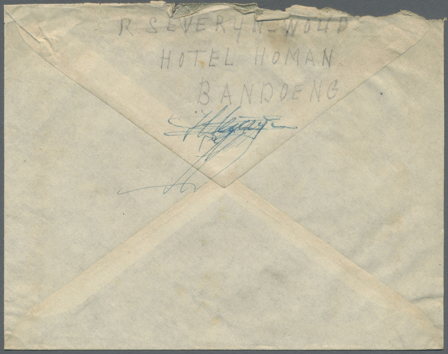 Br Thailand - Besonderheiten: 1945, LIBERATED DUTCH P.O.W.s BURMA-THAI RAILWAY. Stampless Envelope (opening Faults) Writ - Thaïlande