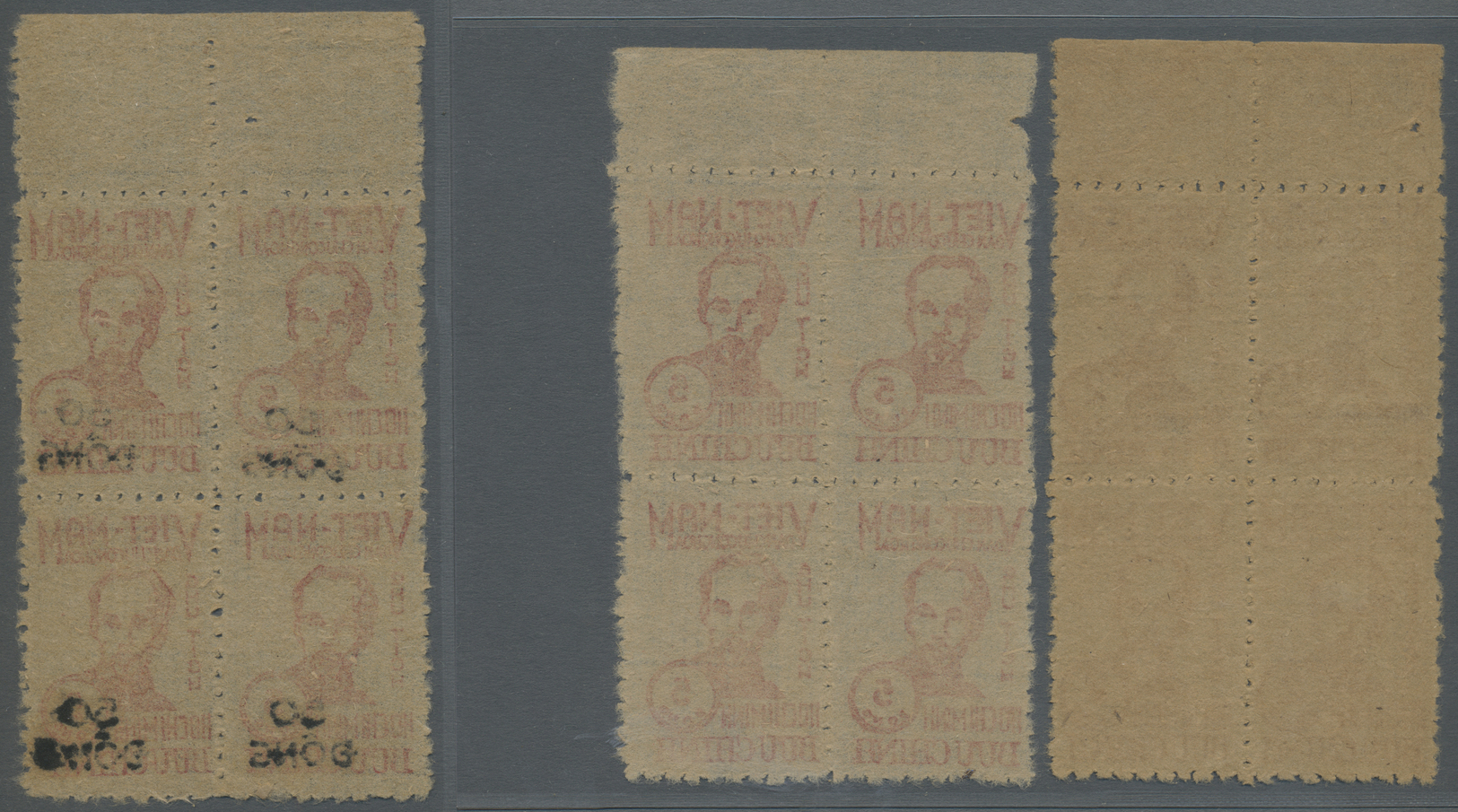 (*) Vietnam-Nord (1945-1975): 1948/1956, President Ho Chi Minh 2d. Pale Brown, 5d. Orange-red And 5d. Orange-red With Bl - Vietnam