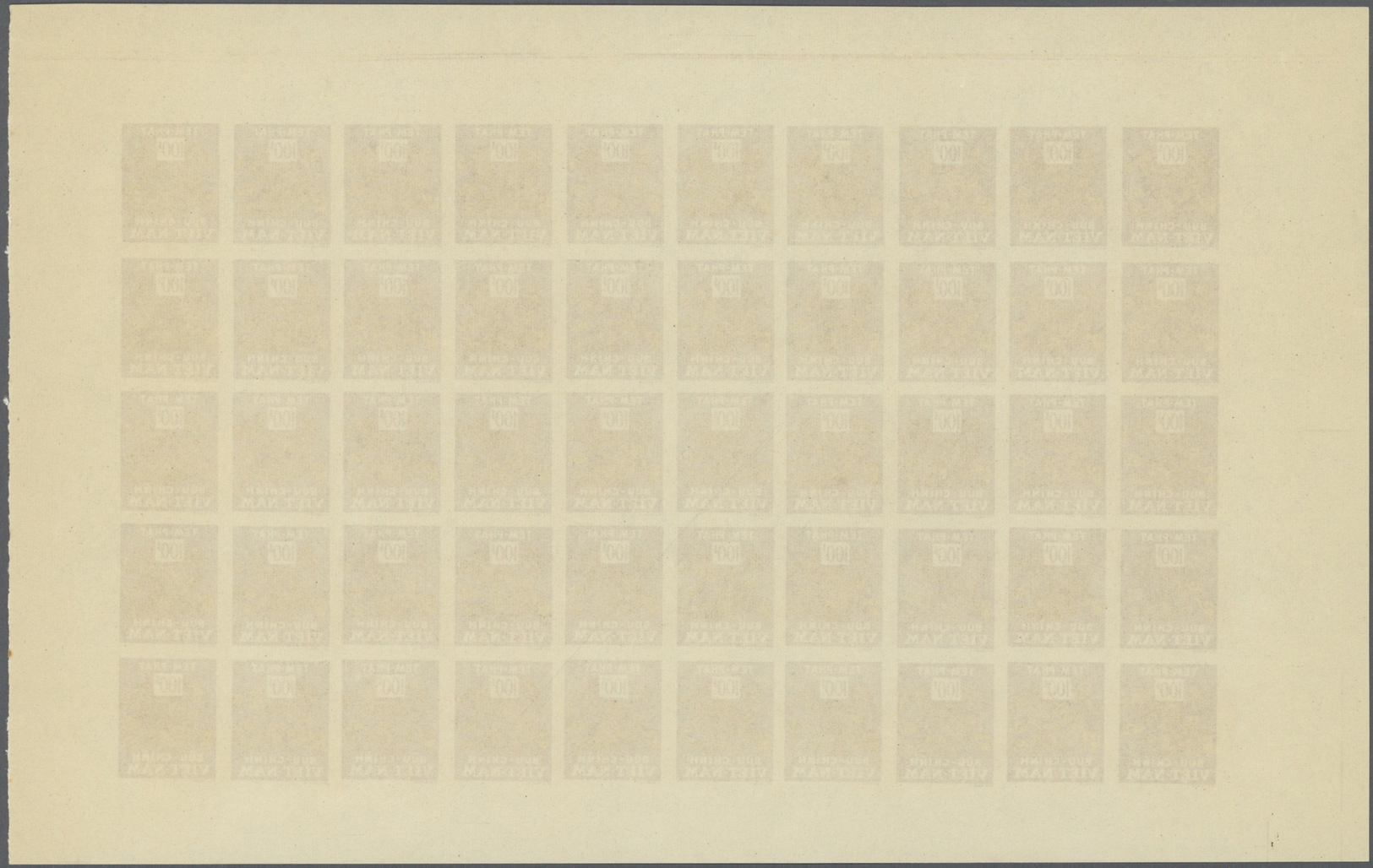 ** Vietnam-Süd - Portomarken: 1955/1956. 6 Panneaux Complets De 50 Avec Marges Non Dentelés. (non Répertoriés) - Viêt-Nam