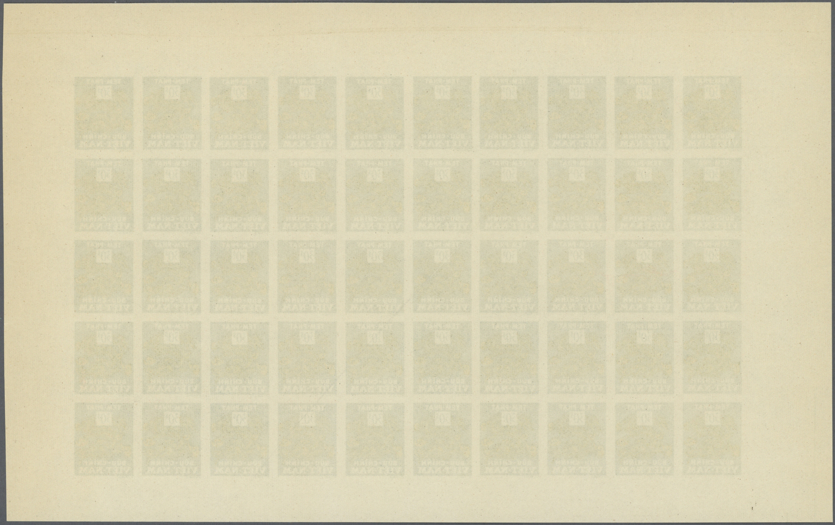 ** Vietnam-Süd - Portomarken: 1955/1956. 6 panneaux complets de 50 avec marges non dentelés. (non répertoriés)