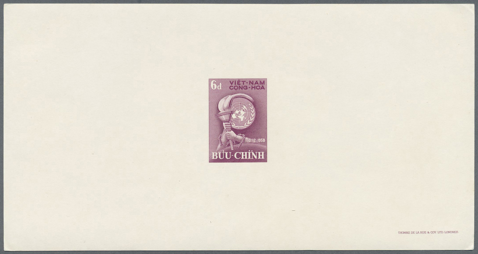 Vietnam - Besonderheiten: 1958, Epreuves De Luxe (14 Of 5 Issues) W. Imprint De La Rue London, Some With Tone Spots. - Vietnam