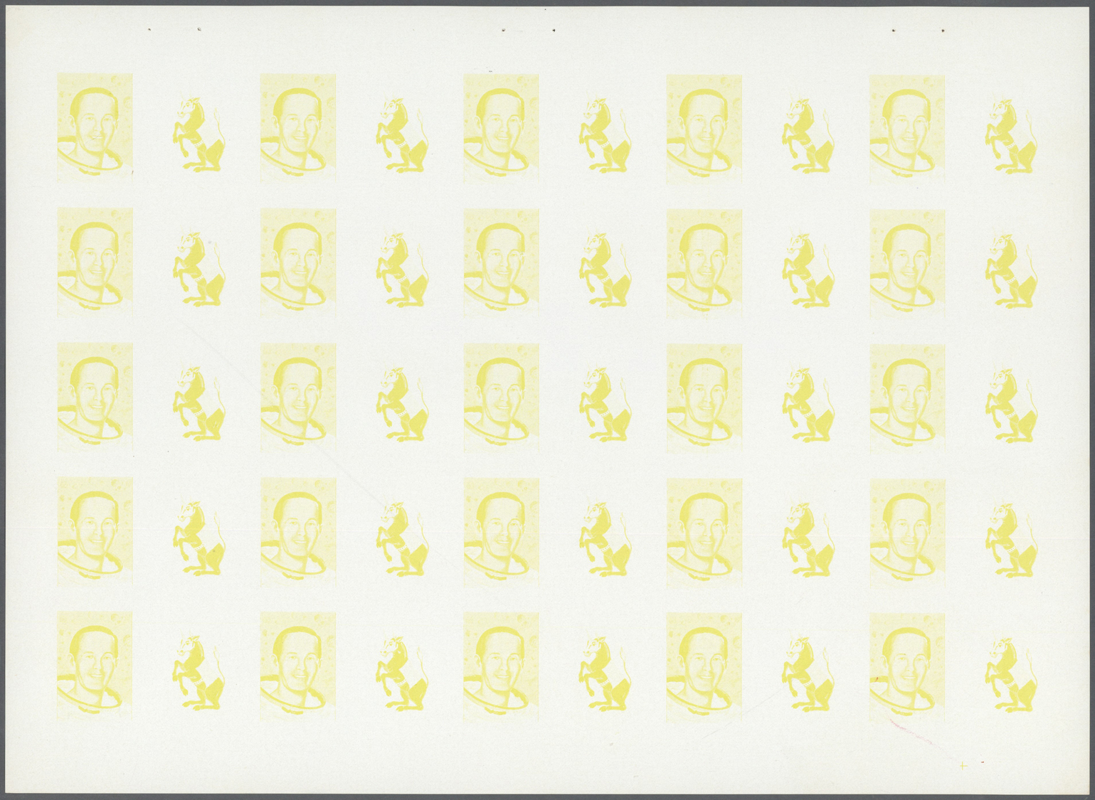 ** Schardscha / Sharjah: 1972. Progressive Proof (6 Phases) In Complete Sheets Of 25 For The Third 1r Value Of The APOLL - Sharjah