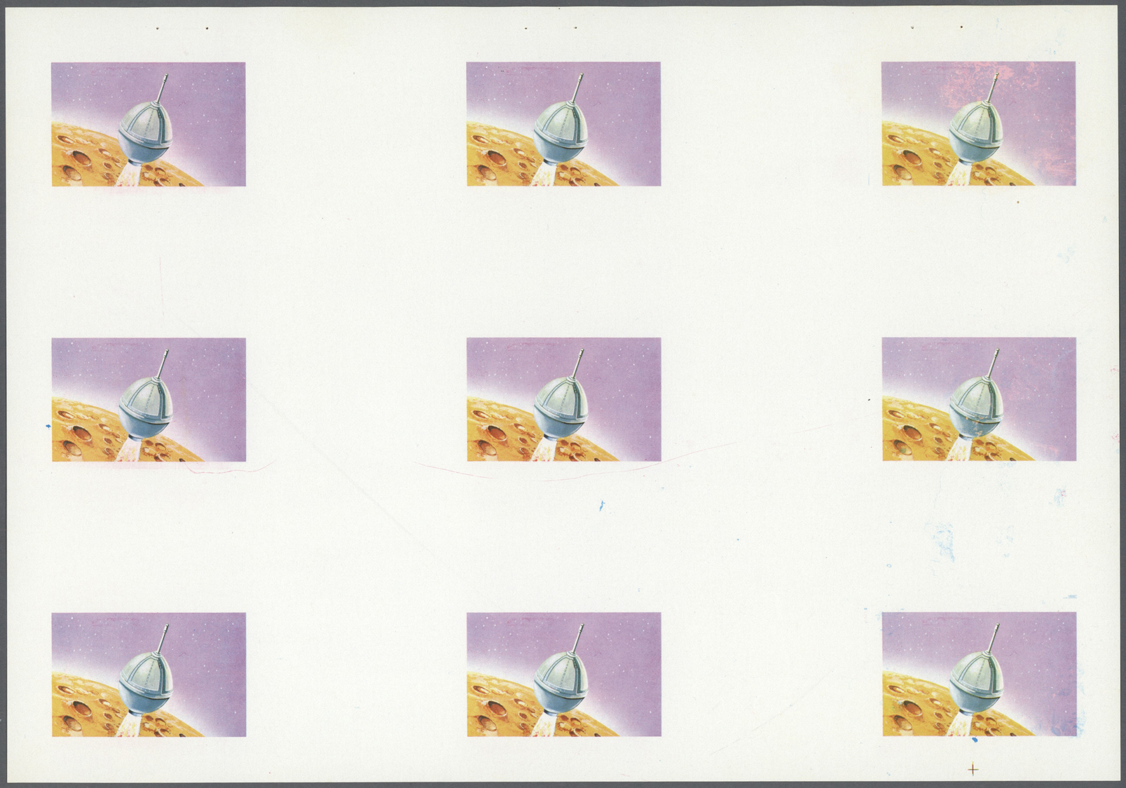 ** Schardscha / Sharjah: 1972. Progressive Proof (6 Phases) In Complete Sheets Containing Gutter Pairs For The First 1r - Sharjah