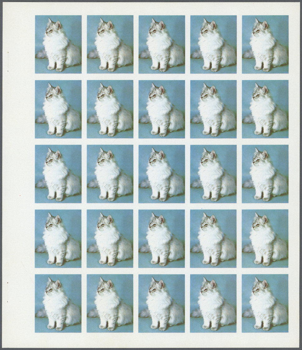 ** Schardscha / Sharjah: 1972. Progressive Proof (6 Phases) In Complete Sheets Of 25 For The 25dh Value Of The CATS Seri - Sharjah