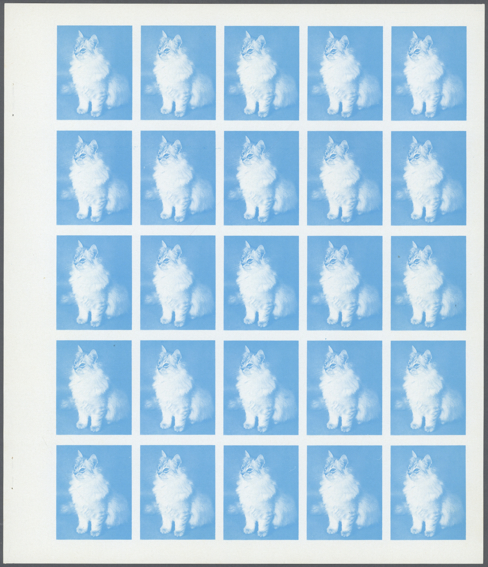 ** Schardscha / Sharjah: 1972. Progressive Proof (6 Phases) In Complete Sheets Of 25 For The 25dh Value Of The CATS Seri - Sharjah