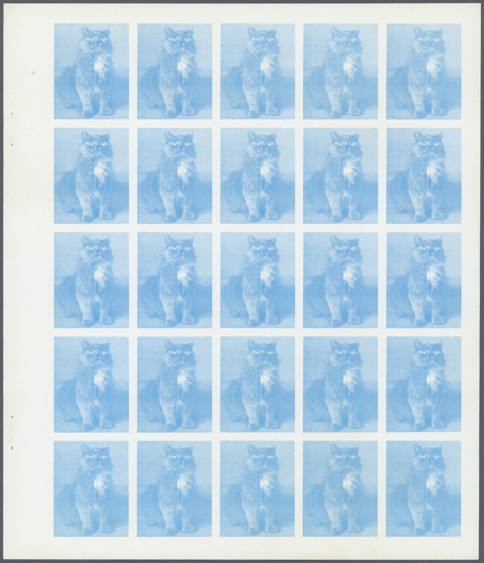 ** Schardscha / Sharjah: 1972. Progressive Proof (7 Phases) In Complete Sheets Of 25 For The 75dh Value Of The CATS Seri - Sharjah