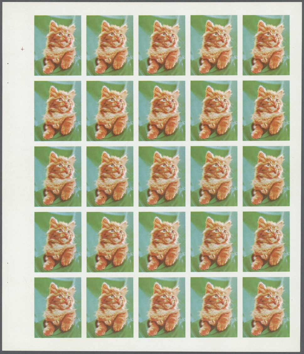 ** Schardscha / Sharjah: 1972. Progressive Proof (6 Phases) In Complete Sheets Of 25 For The 2r Value Of The CATS Series - Sharjah