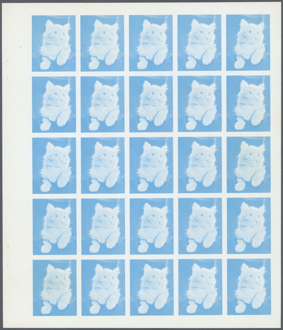 ** Schardscha / Sharjah: 1972. Progressive Proof (6 Phases) In Complete Sheets Of 25 For The 2r Value Of The CATS Series - Sharjah