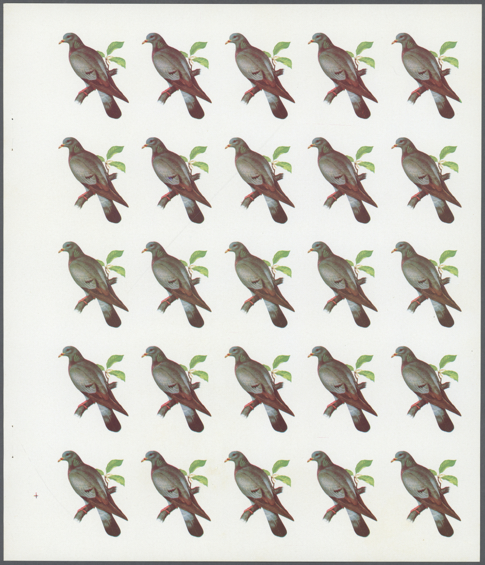 ** Schardscha / Sharjah: 1972. Progressive Proof (6 Phases) In Complete Sheets Of 25 For The 25dh Value Of The BIRDS Ser - Sharjah