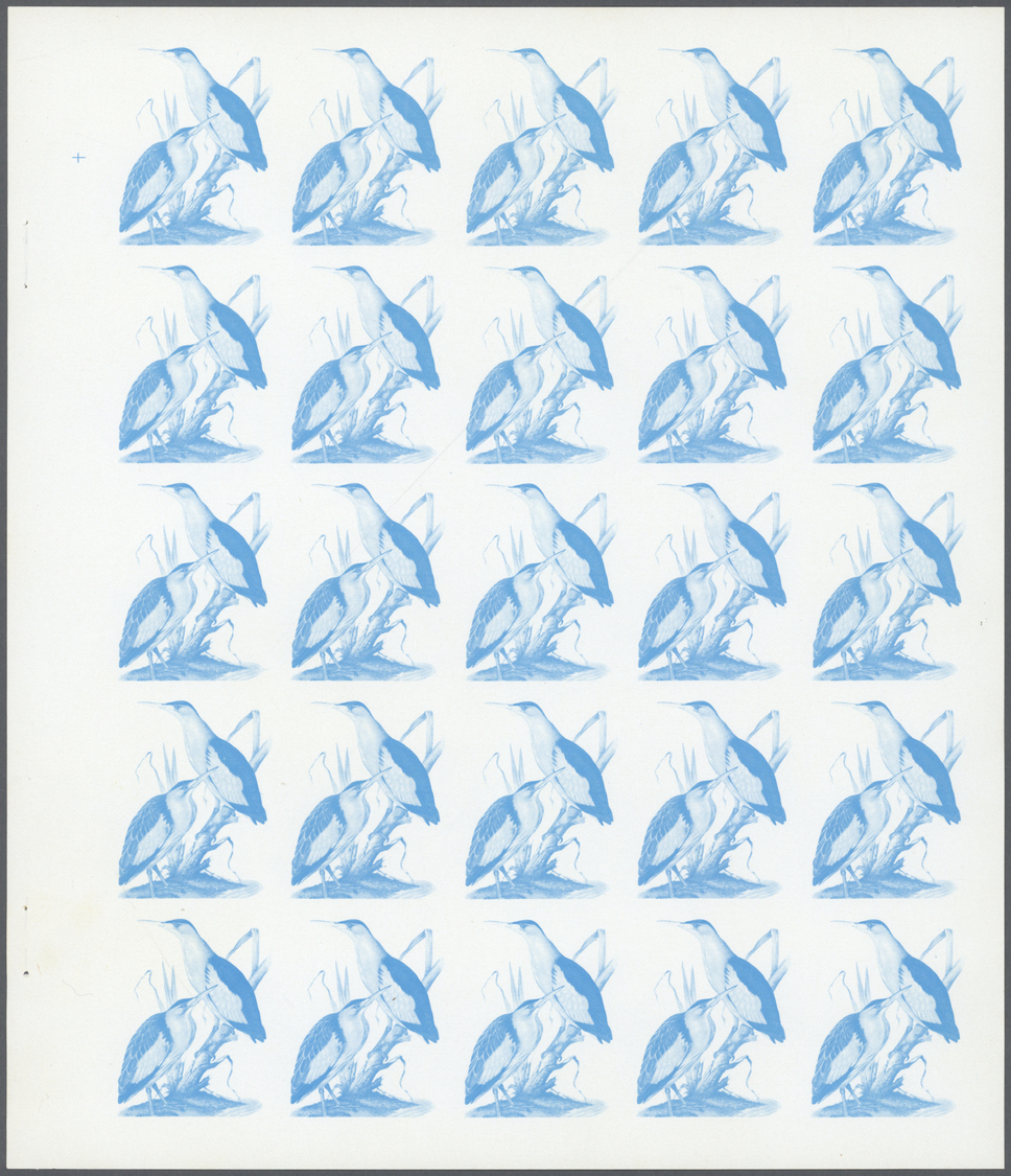 ** Schardscha / Sharjah: 1972. Progressive Proof (5 Phases) In Complete Sheets Of 25 For The 75dh Value Of The BIRDS Ser - Sharjah