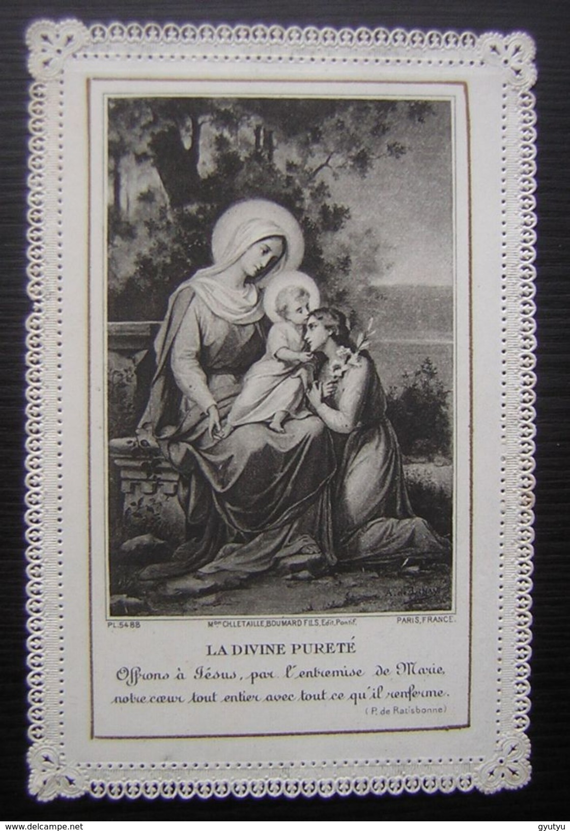 Belle Image Religieuse De Type Canivet  "La Divine Pureté" à Dater - Religion & Esotericism