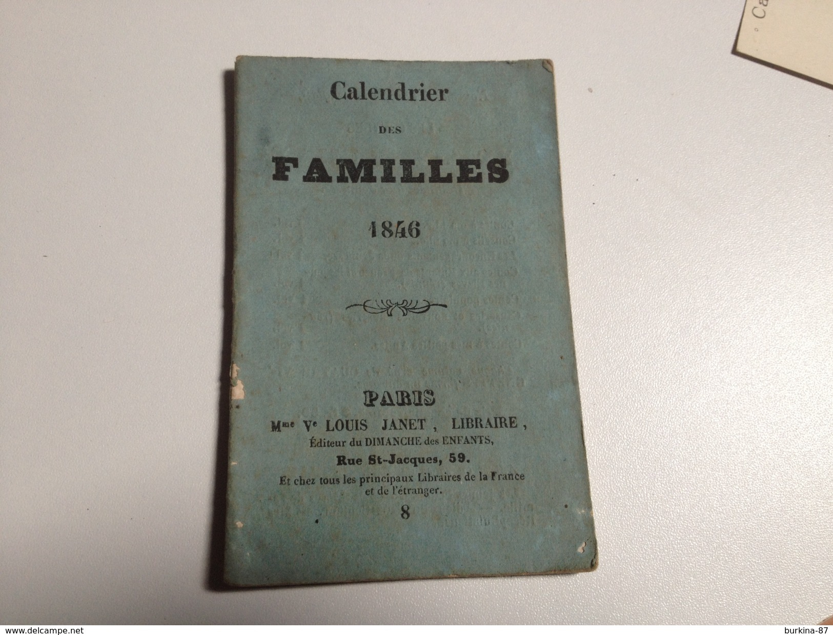 CALENDRIER Des Familles, 1846 - Kleinformat : ...-1900