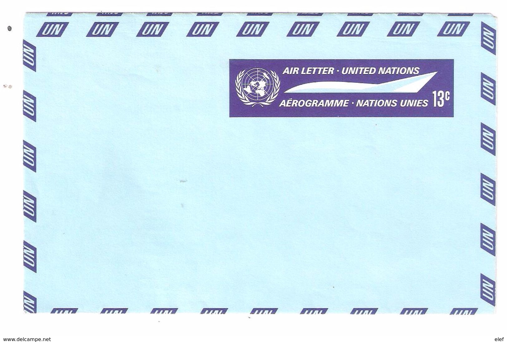 United Nations Air Letter / Aerogramme 13 C Nations Unies , Neuf , TB - Luftpost