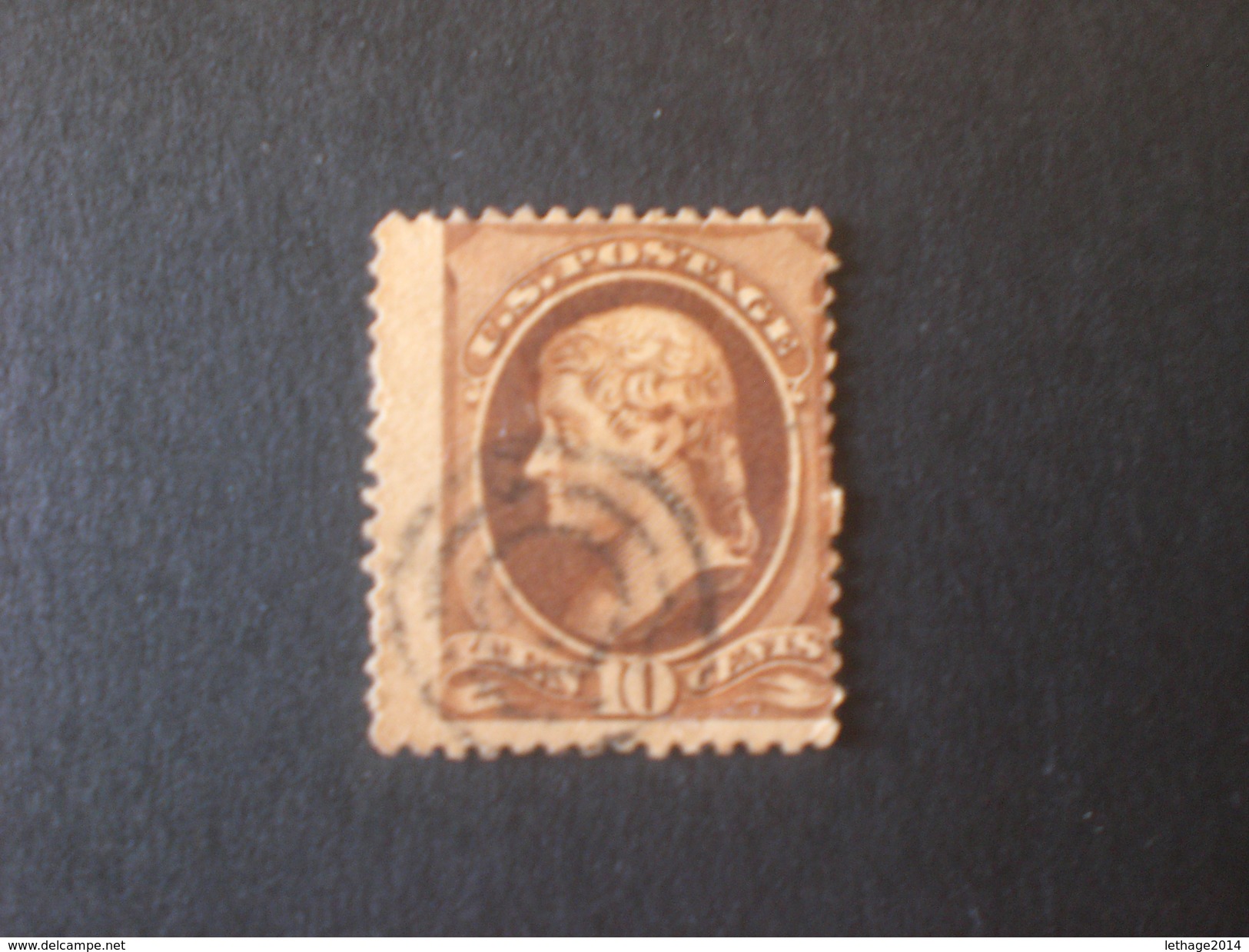 UNITED STATES EE.UU ÉTATS-UNIS US USA 1870 Jefferson Sepia Varieta Color Scott N.150 Perforation Moved - Usati