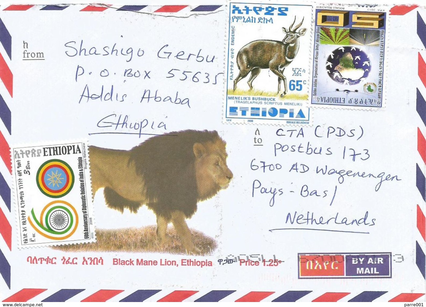 Ethiopia 2017 Addis Ababa Diplomatic Relations India African Union Bushbuck Cover - Ethiopië