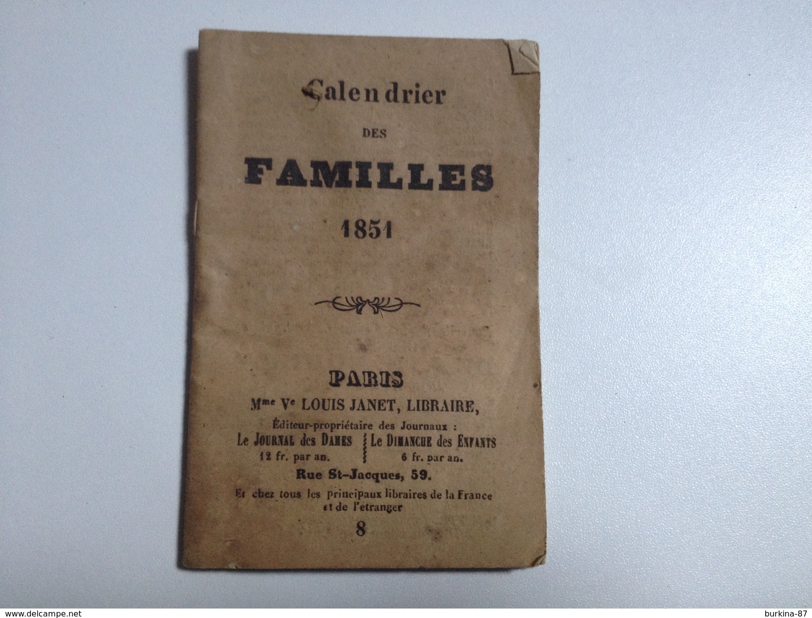 CALENDRIER Des Familles, 1851 - Tamaño Pequeño : ...-1900