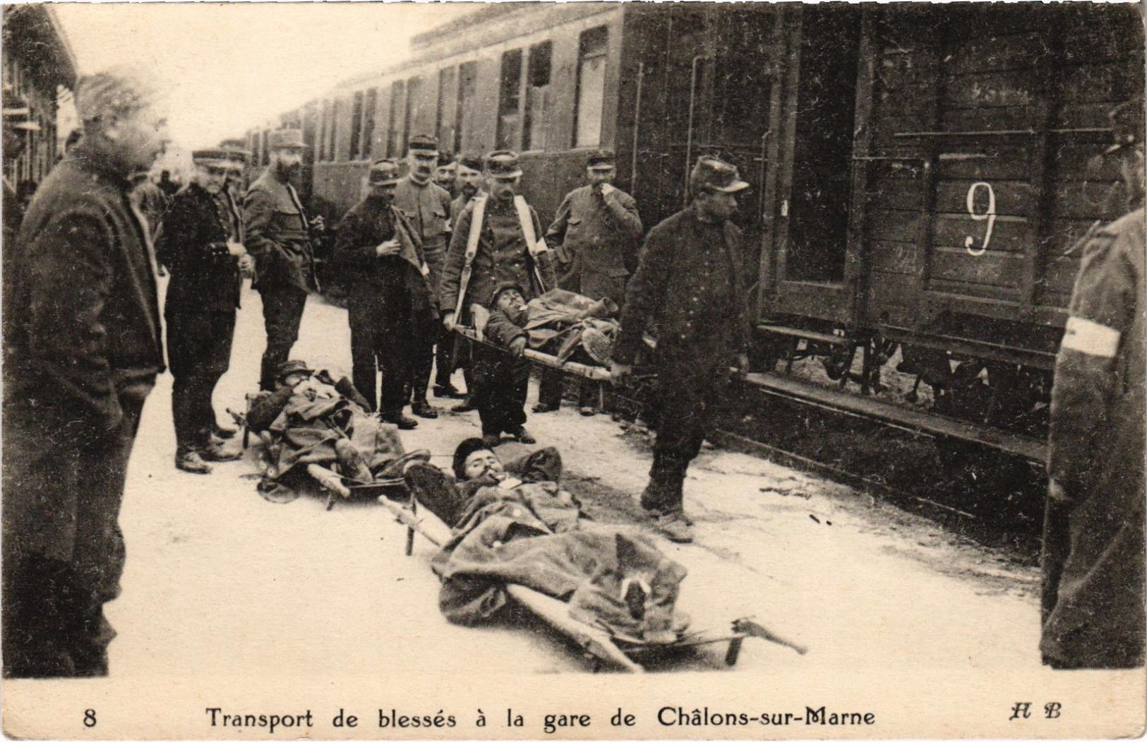 CHALONS SUR MARNE (51) Transport De Blessés à La Gare - Carte Postée écrite Pendant La Guerre De 14-18 - Châlons-sur-Marne