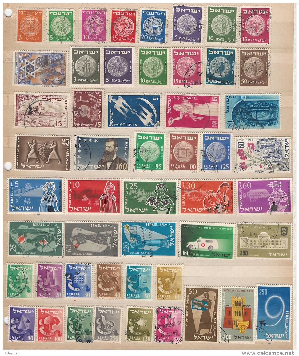 ISRAEL 1948-1957 50 STAMPS CANCELLED - Used Stamps (without Tabs)