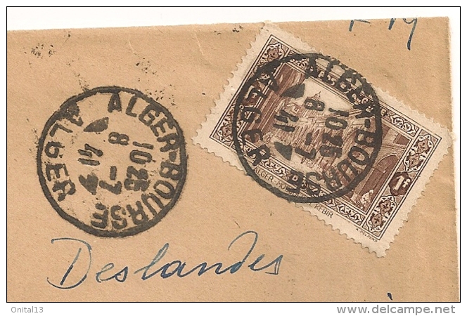 LETTRE PAR AVION  1941 DE ALGER BOURSE  A MARSEILLE COMMANDANT DU KROUMIR /  CACHET MARINE EN ALGERIE CPA933 - Briefe U. Dokumente