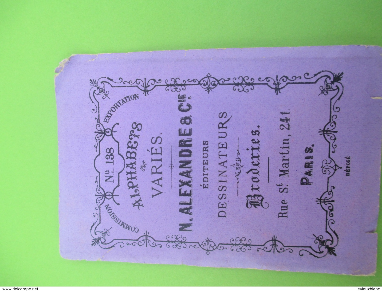 Fascicule/ Alphabets Variés/N Alexandre & Cie Dessinateurs/Broderies/Rue St Martinl/Paris /Vers 1870-80   MER47 - Encajes Y Tejidos