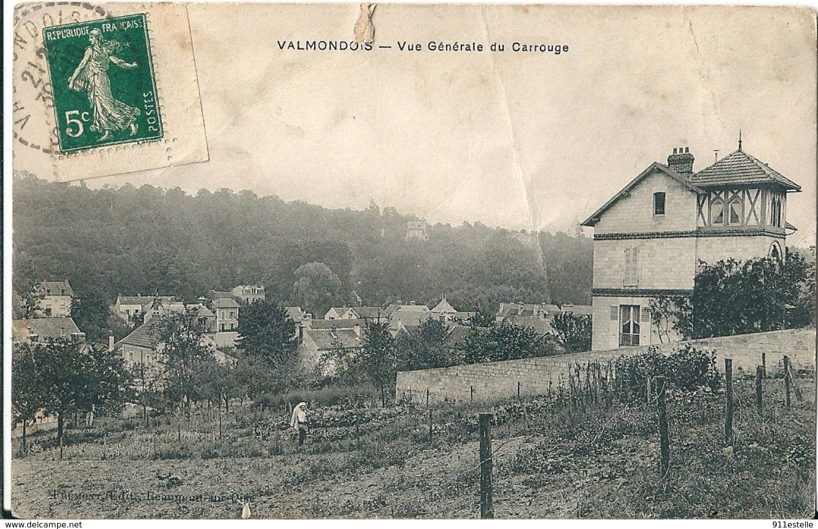 95 VALMONDOIS  -   VUE GENERALE  Du  CARROUGE, ( état Pli , Coupure ) - Valmondois