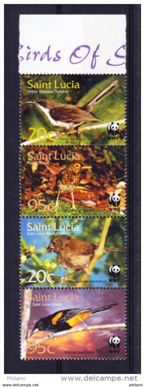 SAINTE LUCIE 2001 SG 1242/5 ** MNH .  (5R77A) - Mussen