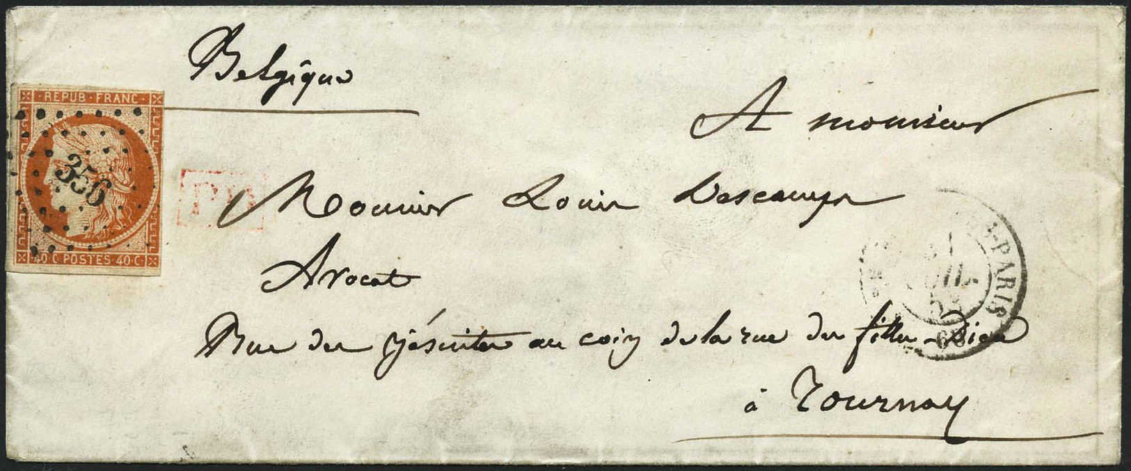 Oblitéré N°5 40c Orange S/lettre Courte à Droite - B - 1849-1850 Ceres