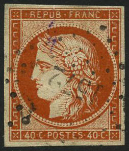 Oblit. N°5a 40c Orange Vif - TB - 1849-1850 Ceres