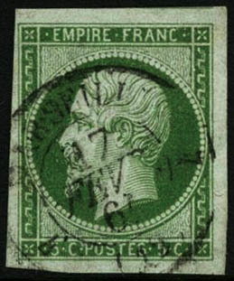 Oblit. N°12 5c Vert, Pièce De Luxe - TB - 1853-1860 Napoleon III