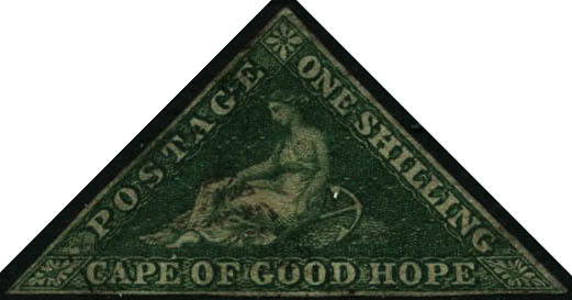 Oblit. N°6 1s Vert Foncé - TB - Kap Der Guten Hoffnung (1853-1904)