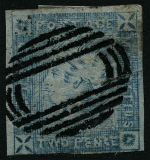 Oblit. N°8B 2p Bleu, Gravure Usée - B - Mauritius (...-1967)