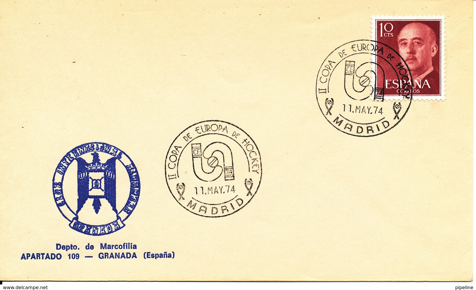 Spain Cover With Special Postmark Madrid 11-5-1974 With Cachet - Lettres & Documents