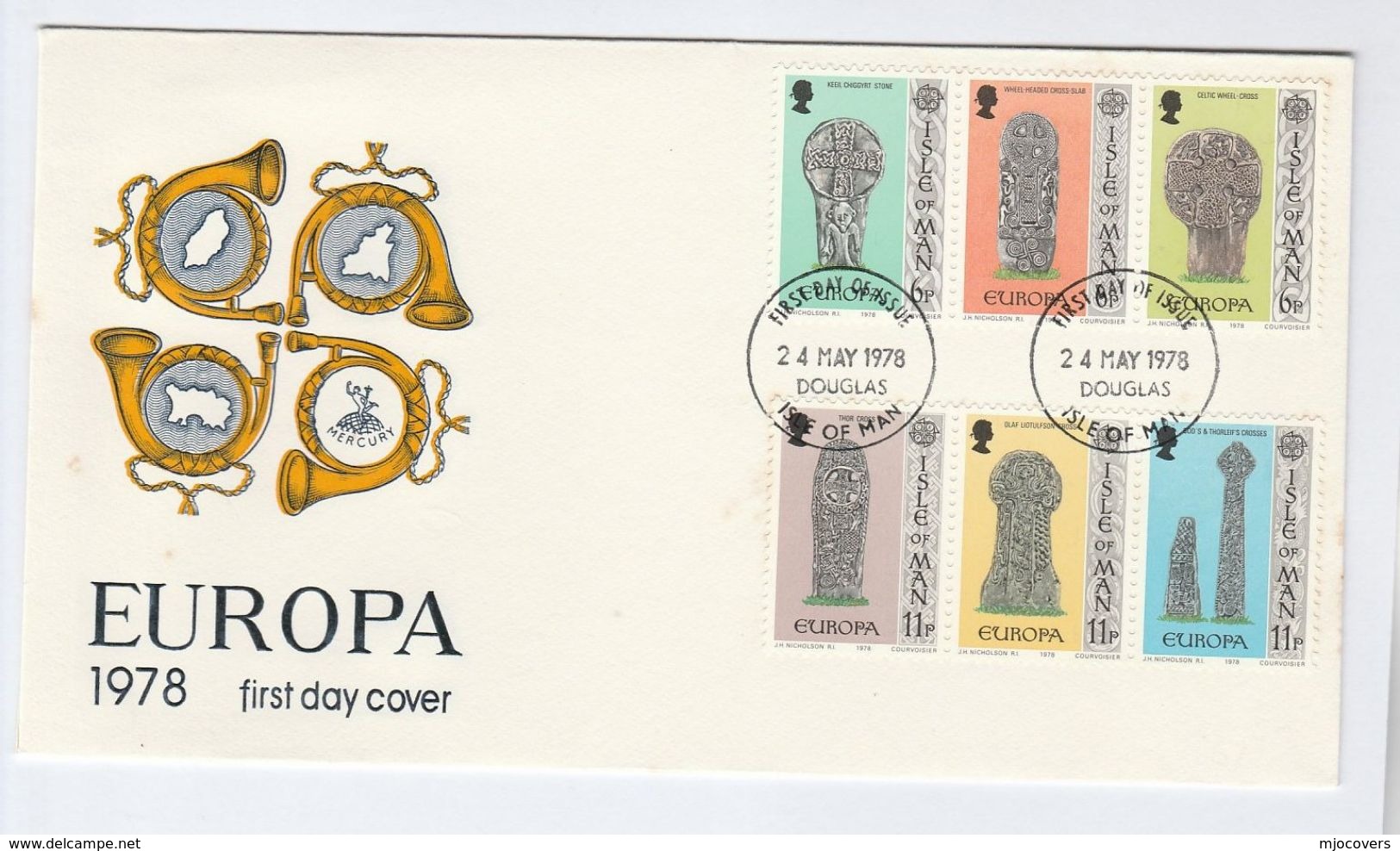 1978 ISLE OF MAN  FDC EUROPA  CELTIC CROSSES Cover Stamps Religion Cross - Christianity