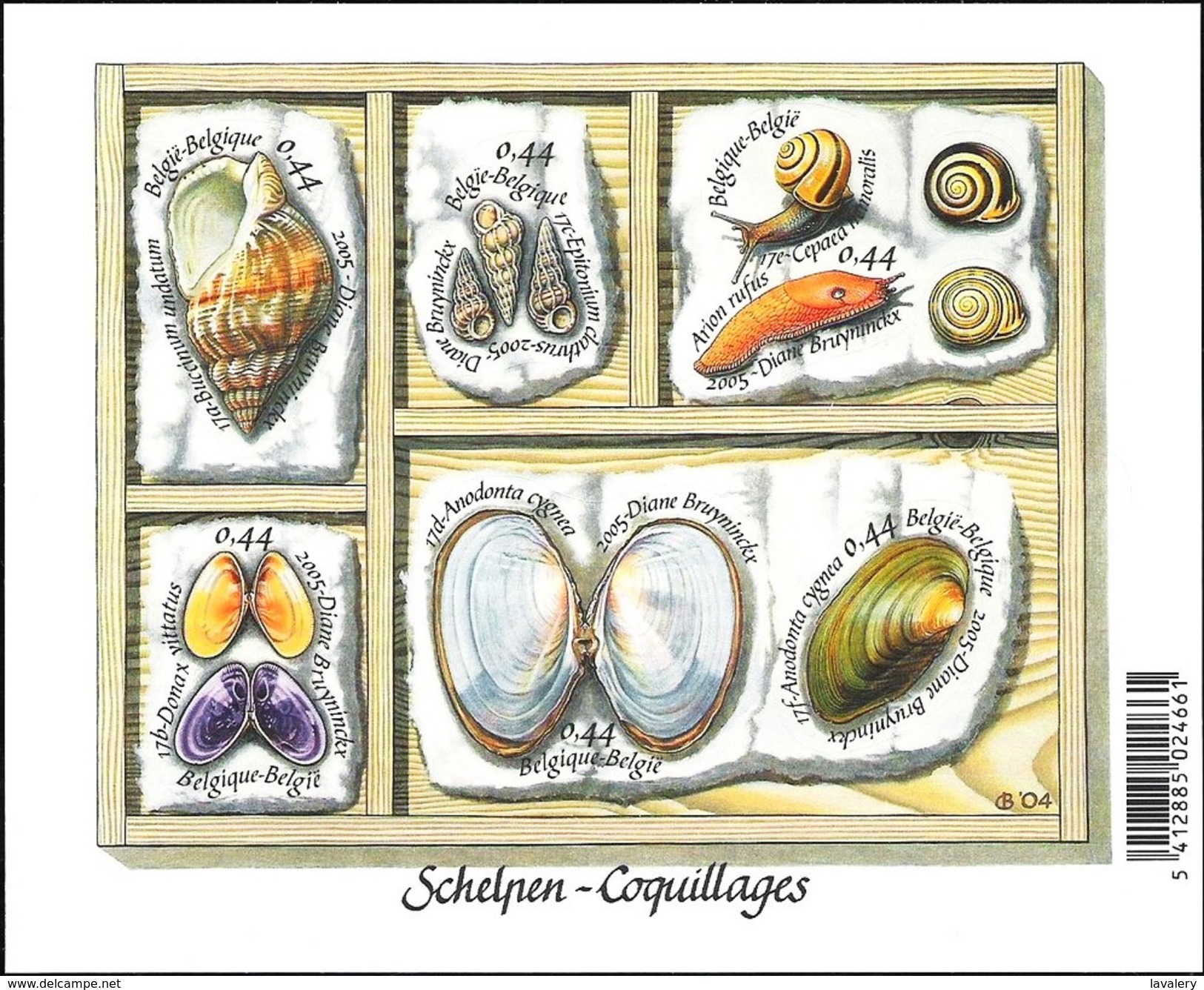 BELGIUM 2005 Snails Slugs Sea Shells Seashells Animals Fauna MNH - Vie Marine