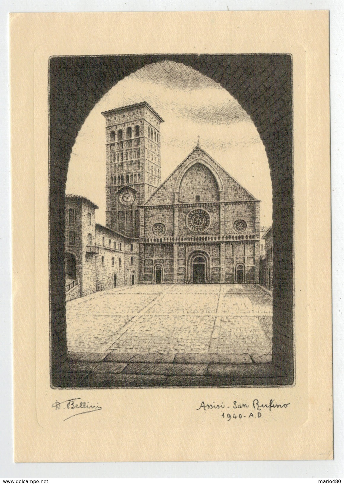 DANDALO  BELLINI     ASSISI   SAN  RUFINO   1940 A.D.    (NUOVA) - Altri & Non Classificati