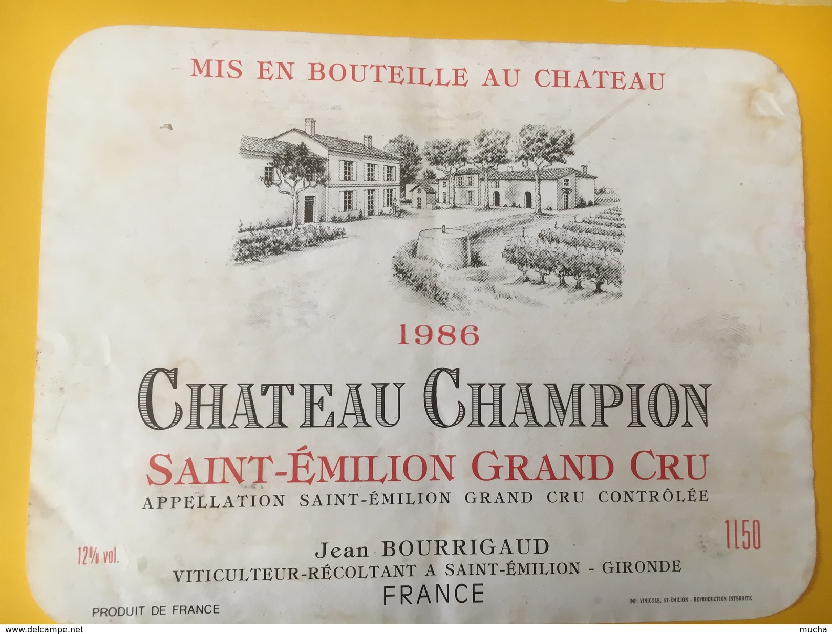 5204 - Château Champion 1986 Saint-Emilion 1L50 - Bordeaux