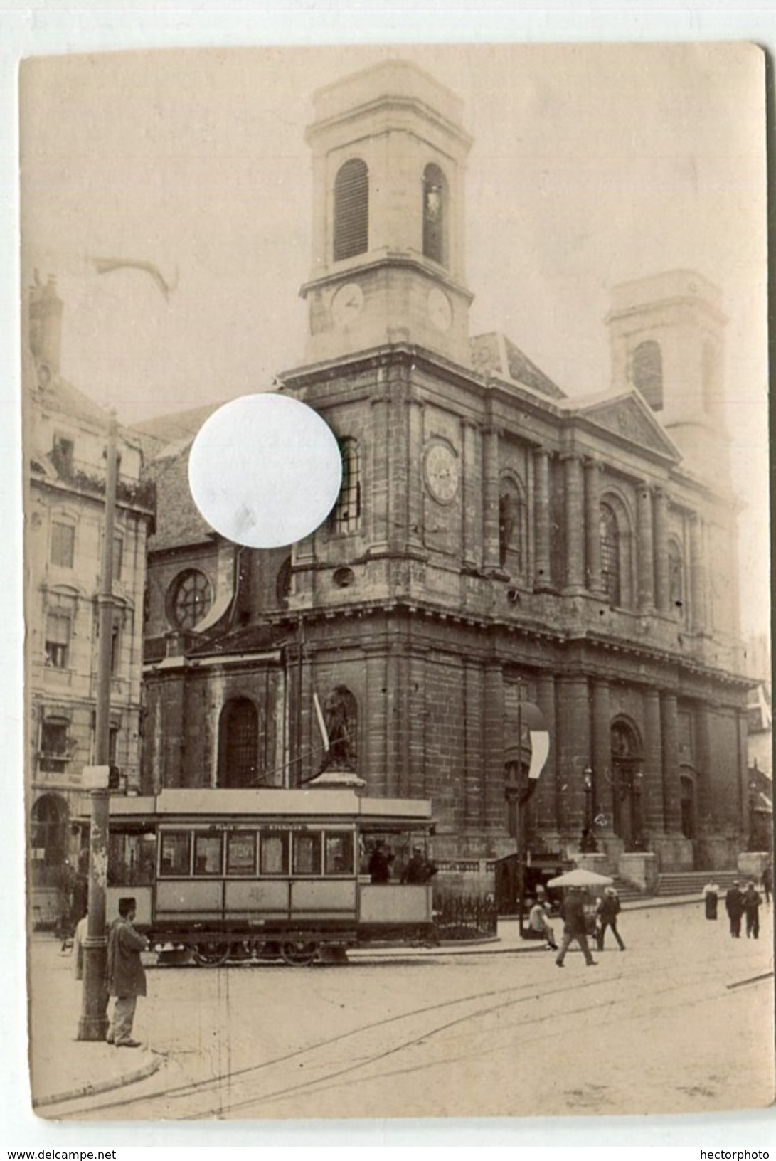 RARE Tramway électrique Tram Besançon Id Dos  DOUBS  Vers 1870 1880 ? Grande Rue ? - Lieux