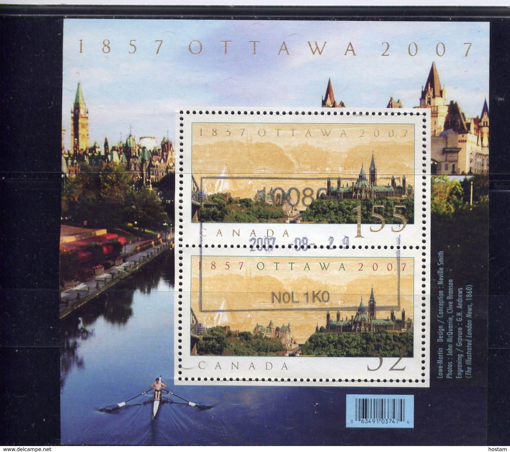 CANADA   2007, # 2213. OTTAWA, CAPITAL SESQUICENTENNIAL Parlement Hill, Building,  MNH - Blocks & Sheetlets