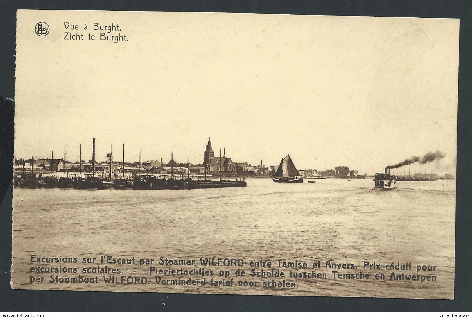 +++ CPA - Vue à BURGHT - Nels - Excursions ...Steamer Wilford Entre Tamise Et Anvers  // - Zwijndrecht