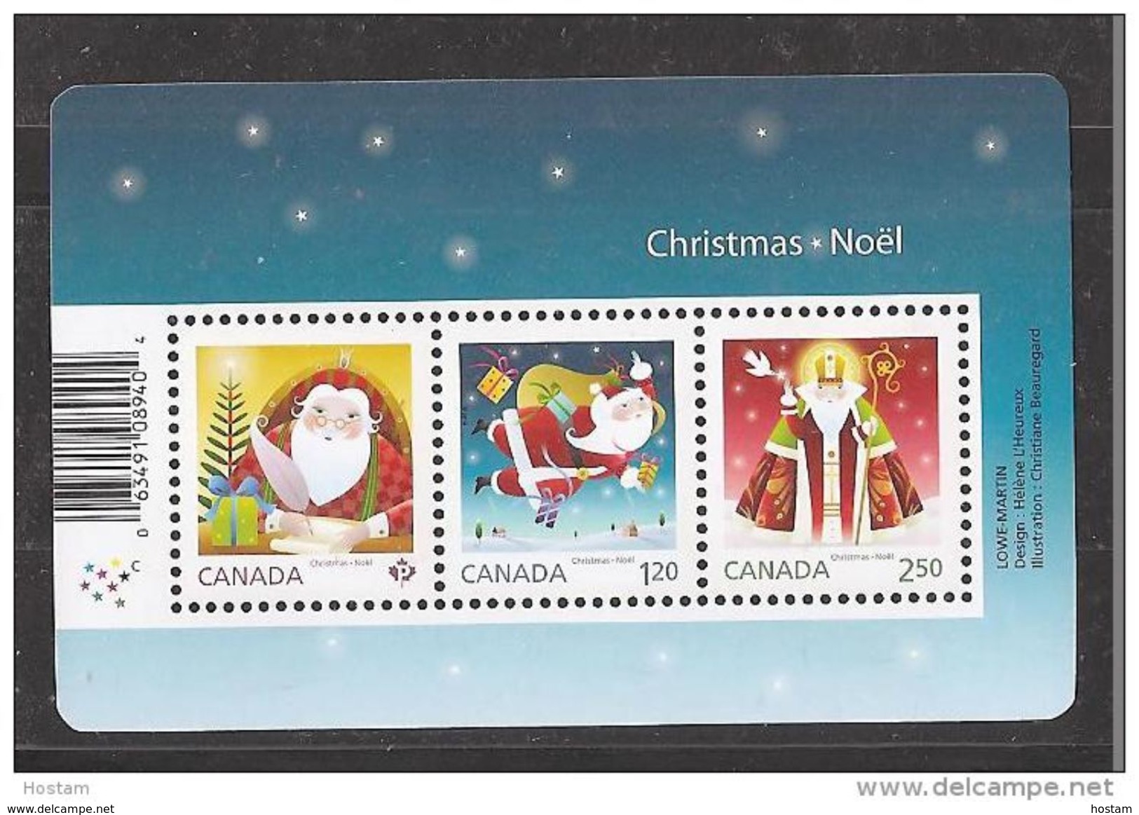 CANADA 2014, #2796,  CHRISTMAS  SANTA CLAUS  SOUVENIR SHEET Of The 3 RATES  MNH - Blocs-feuillets