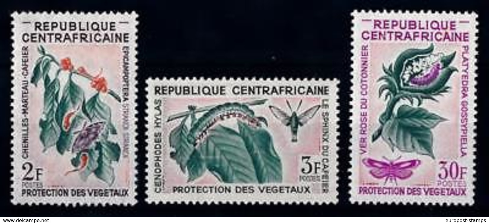 [65634] Central African Republic 1965 Insects Butterflies Caterpillar  MLH - Other & Unclassified