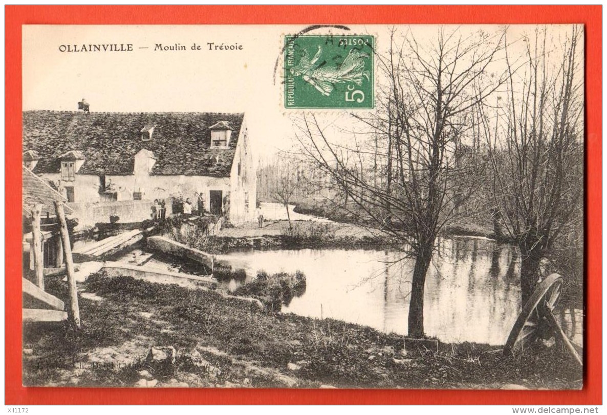 JA-28  Ollainville  Moulin De Trévoie. Cachet Frontal. - Autres & Non Classés