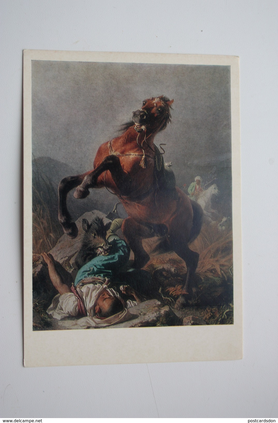 HORSE IN ART  - Old Art  Postcard  - "Wild Boar" By Khudyakov - 1973 - Horse Breeding Museum Collection - Chevaux