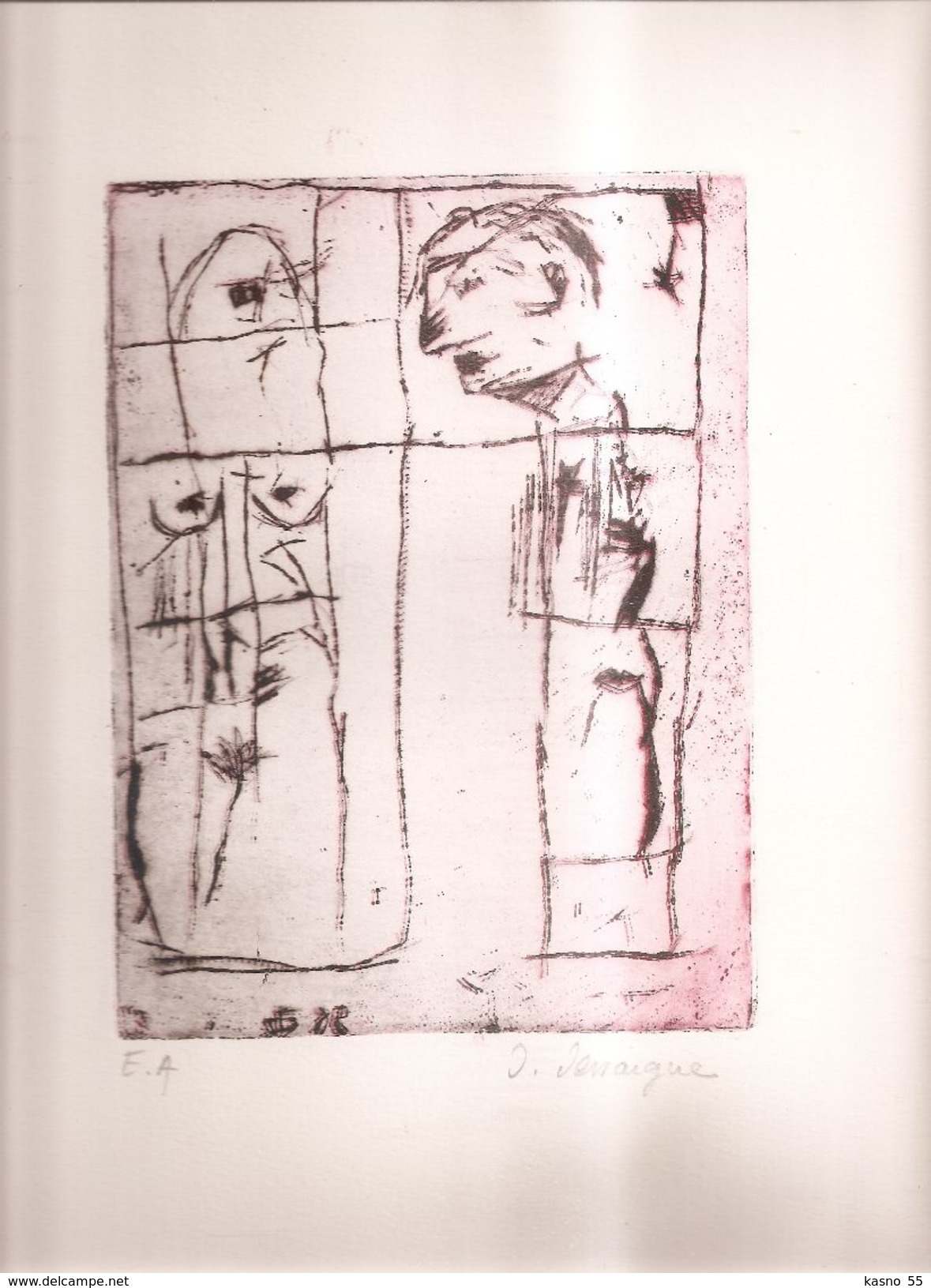 Lithographie De Jean Dessaigne 1939 - 2015 . Le Couple . Epreuve D' Artiste . - Lithographies