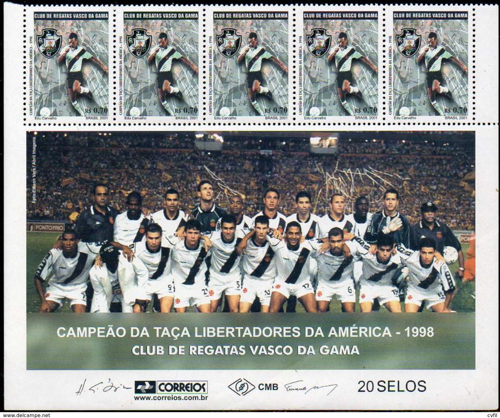 BRASIL 2001 - Vasco Da Gama. Libertadores De America Football Championship Winners, Mint NH - Famous Clubs