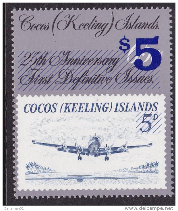 Cocos Keeling Islands 1991 $5 Provisional Ovpt Sc 236 Mint Never Hinged - Kokosinseln (Keeling Islands)