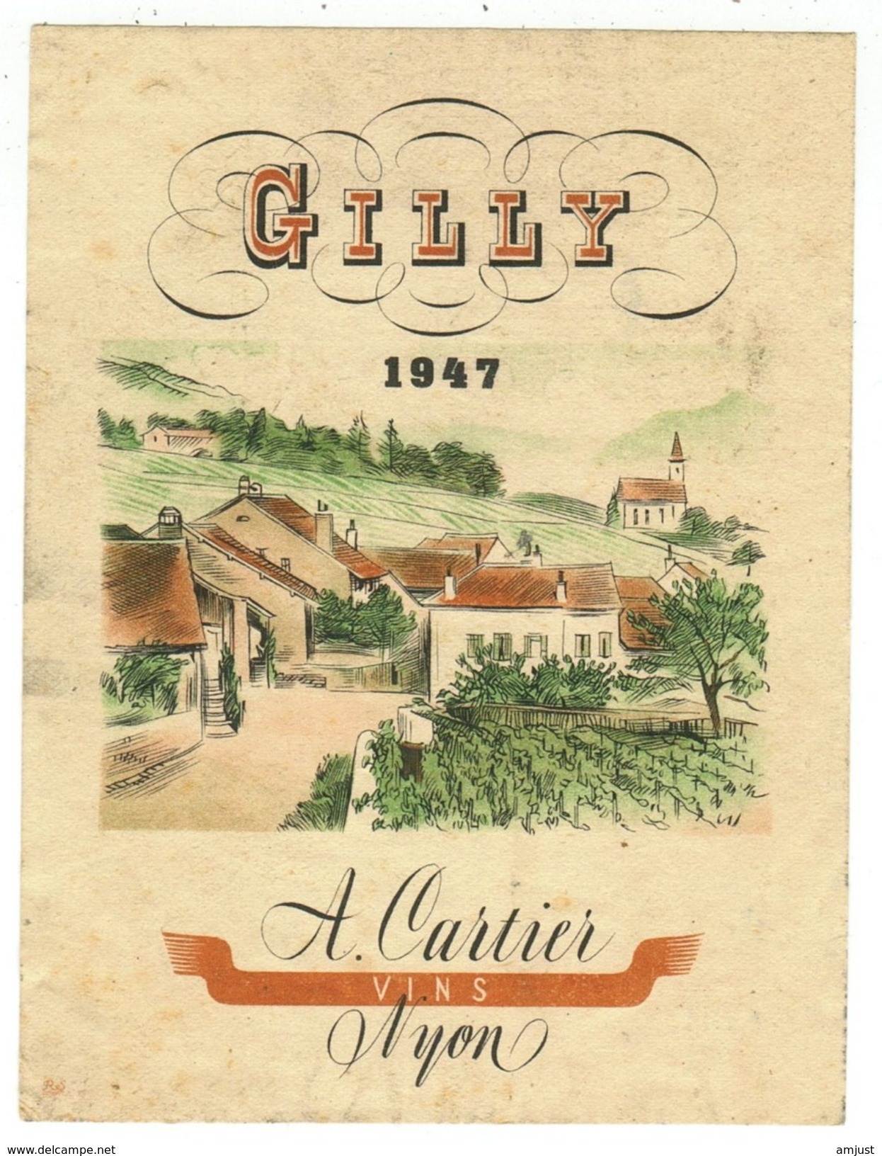 Rare // Gilly 1947, A.Cartier, Vins Nyon, Vaud // Suisse - Autres & Non Classés