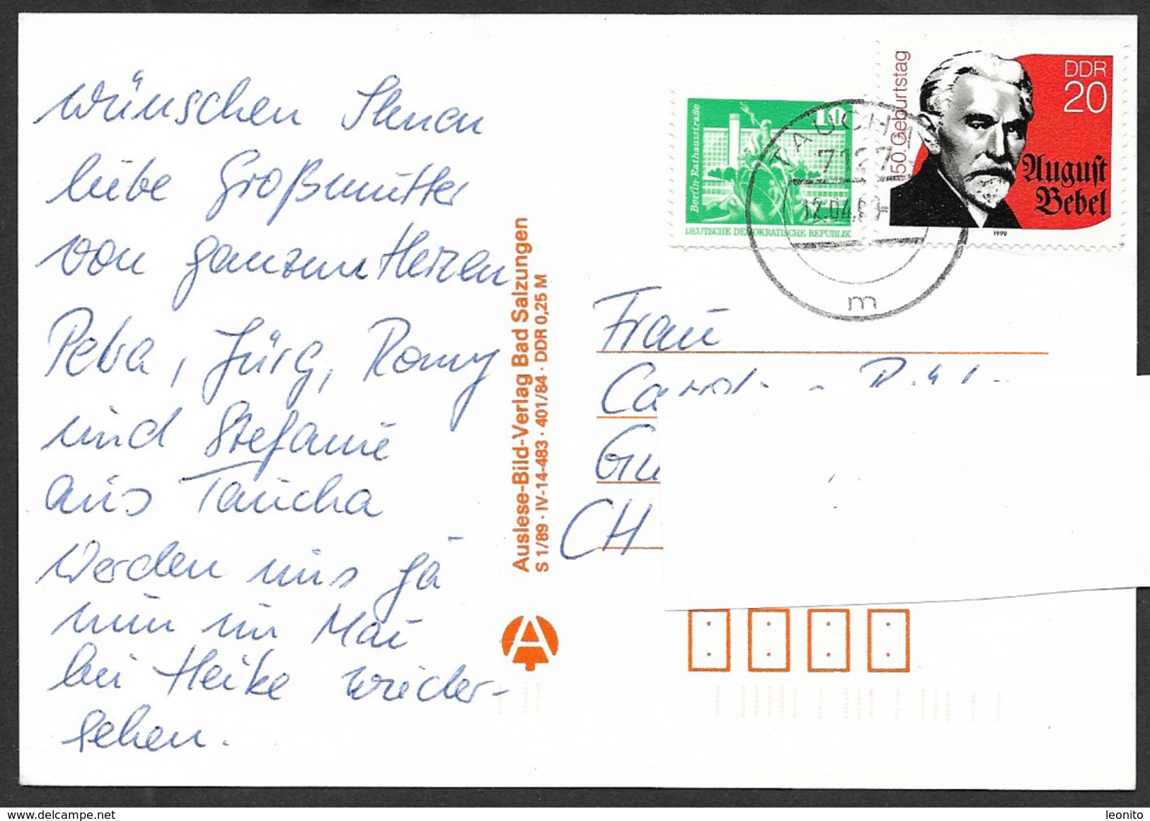 TAUCHA Sachsen Frohe Ostern DDR Briefmarken 1990 - Taucha