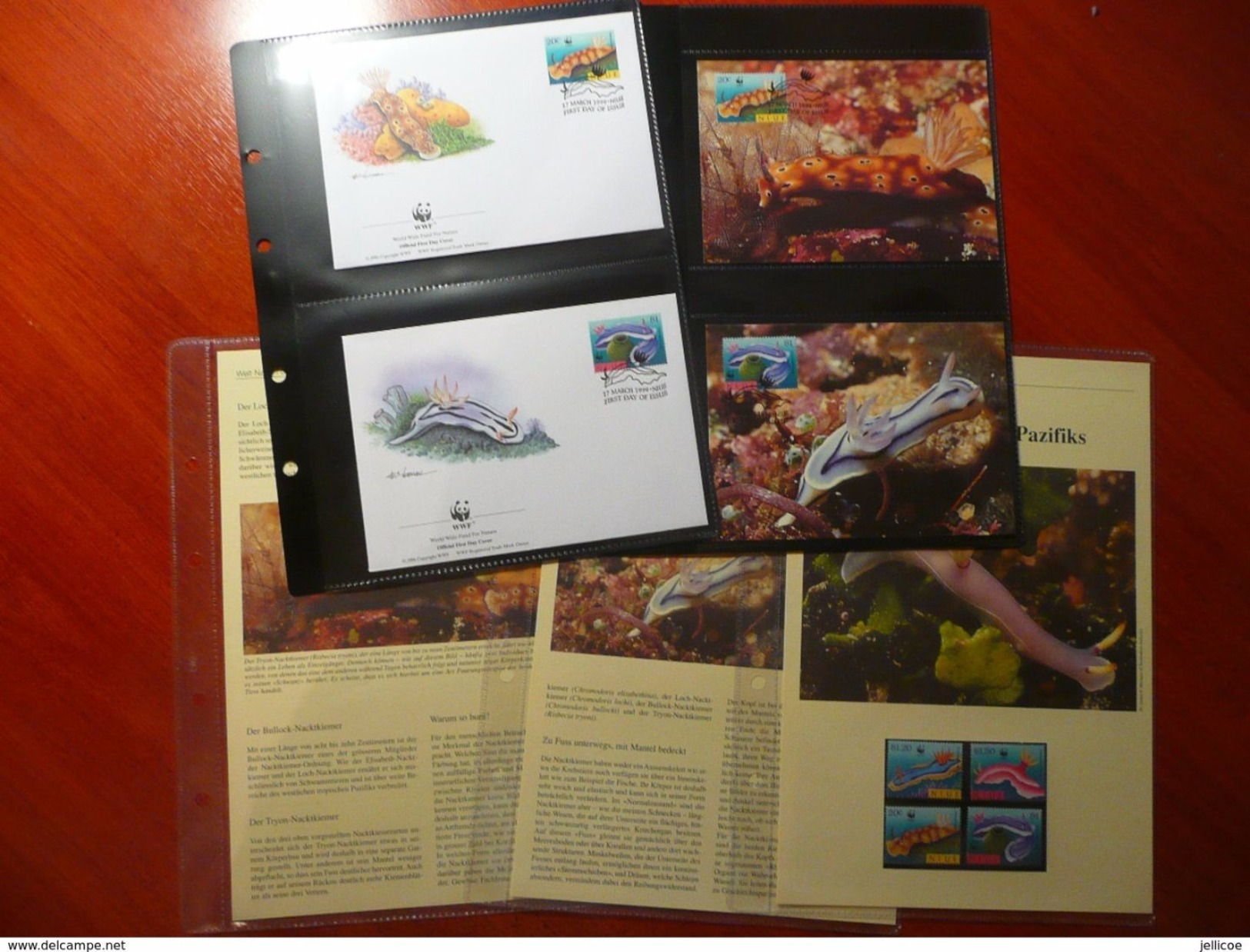 WWF Niue Nudibranch Marine Life 1999 Complete Chapter Kapitel 4v + 4 FDC CM MC MK Carte Maximum - Collections, Lots & Series